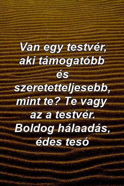 Van egy testvér, aki támogatóbb és szeretetteljesebb, mint te? Te vagy az a testvér. Boldog hálaadás, édes tesó