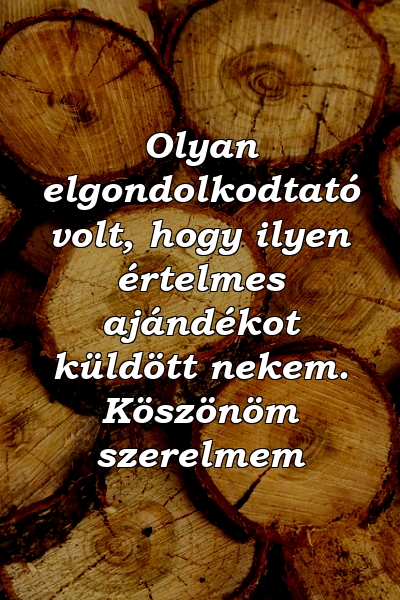 Olyan elgondolkodtató volt, hogy ilyen értelmes ajándékot küldött nekem. Köszönöm szerelmem