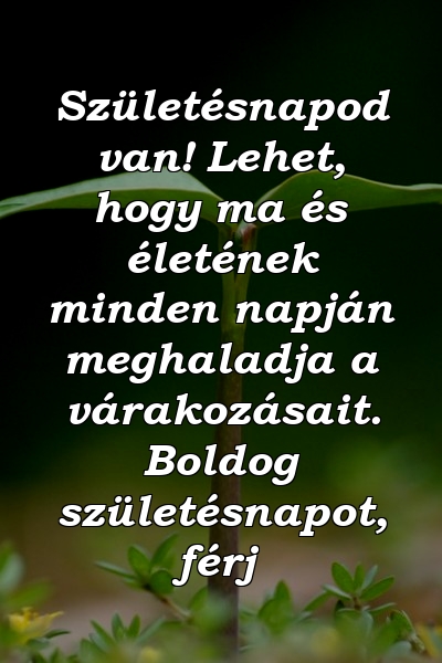 Születésnapod van! Lehet, hogy ma és életének minden napján meghaladja a várakozásait. Boldog születésnapot, férj