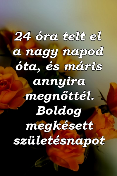 24 óra telt el a nagy napod óta, és máris annyira megnőttél. Boldog megkésett születésnapot