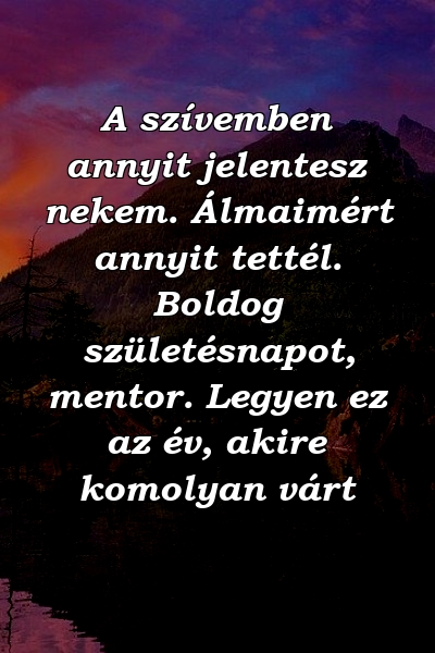 A szívemben annyit jelentesz nekem. Álmaimért annyit tettél. Boldog születésnapot, mentor. Legyen ez az év, akire komolyan várt