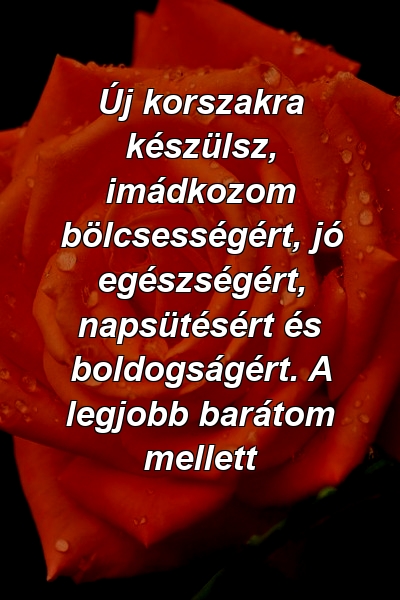 Új korszakra készülsz, imádkozom bölcsességért, jó egészségért, napsütésért és boldogságért. A legjobb barátom mellett