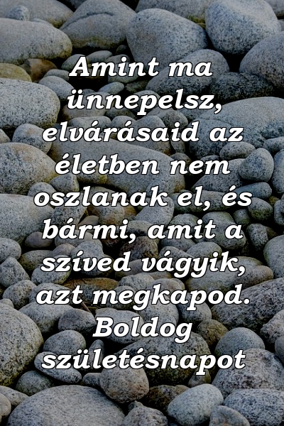 Amint ma ünnepelsz, elvárásaid az életben nem oszlanak el, és bármi, amit a szíved vágyik, azt megkapod. Boldog születésnapot