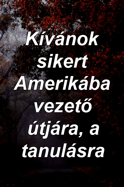 Kívánok sikert Amerikába vezető útjára, a tanulásra