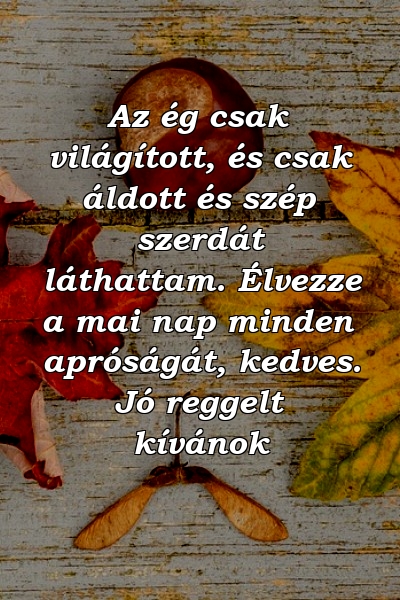 Az ég csak világított, és csak áldott és szép szerdát láthattam. Élvezze a mai nap minden apróságát, kedves. Jó reggelt kívánok