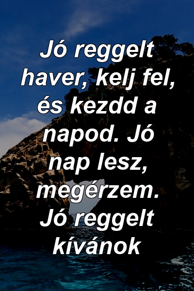 Jó reggelt haver, kelj fel, és kezdd a napod. Jó nap lesz, megérzem. Jó reggelt kívánok