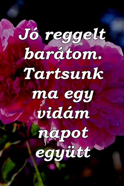 Jó reggelt barátom. Tartsunk ma egy vidám napot együtt