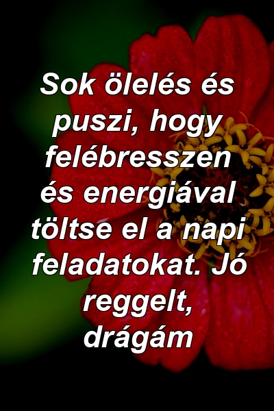 Sok ölelés és puszi, hogy felébresszen és energiával töltse el a napi feladatokat. Jó reggelt, drágám