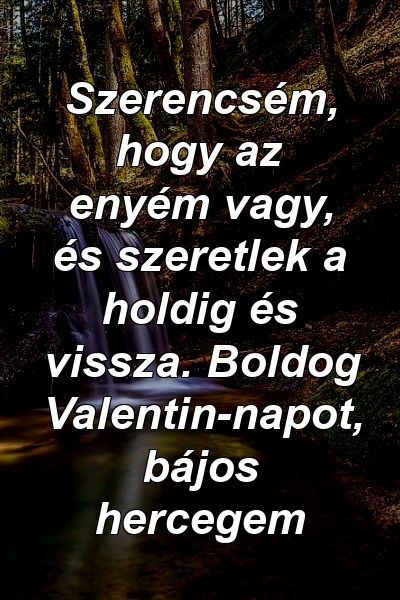 Szerencsém, hogy az enyém vagy, és szeretlek a holdig és vissza. Boldog Valentin-napot, bájos hercegem