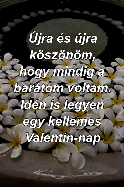 Újra és újra köszönöm, hogy mindig a barátom voltam. Idén is legyen egy kellemes Valentin-nap