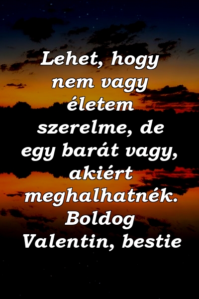 Lehet, hogy nem vagy életem szerelme, de egy barát vagy, akiért meghalhatnék. Boldog Valentin, bestie