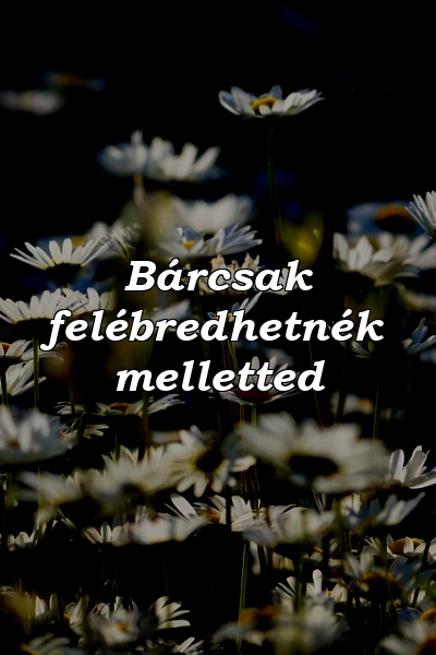 Bárcsak felébredhetnék melletted