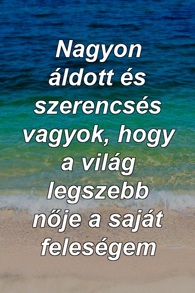 Nagyon áldott és szerencsés vagyok, hogy a világ legszebb nője a saját feleségem