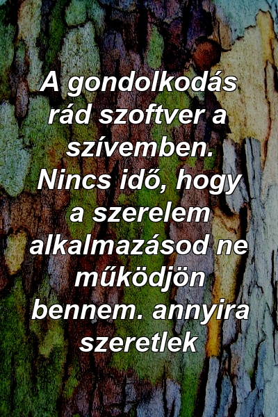 A gondolkodás rád szoftver a szívemben. Nincs idő, hogy a szerelem alkalmazásod ne működjön bennem. annyira szeretlek