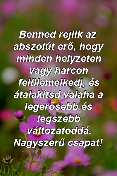 Benned rejlik az abszolút erő, hogy minden helyzeten vagy harcon felülemelkedj, és átalakítsd valaha a legerősebb és legszebb változatoddá. Nagyszerű csapat!